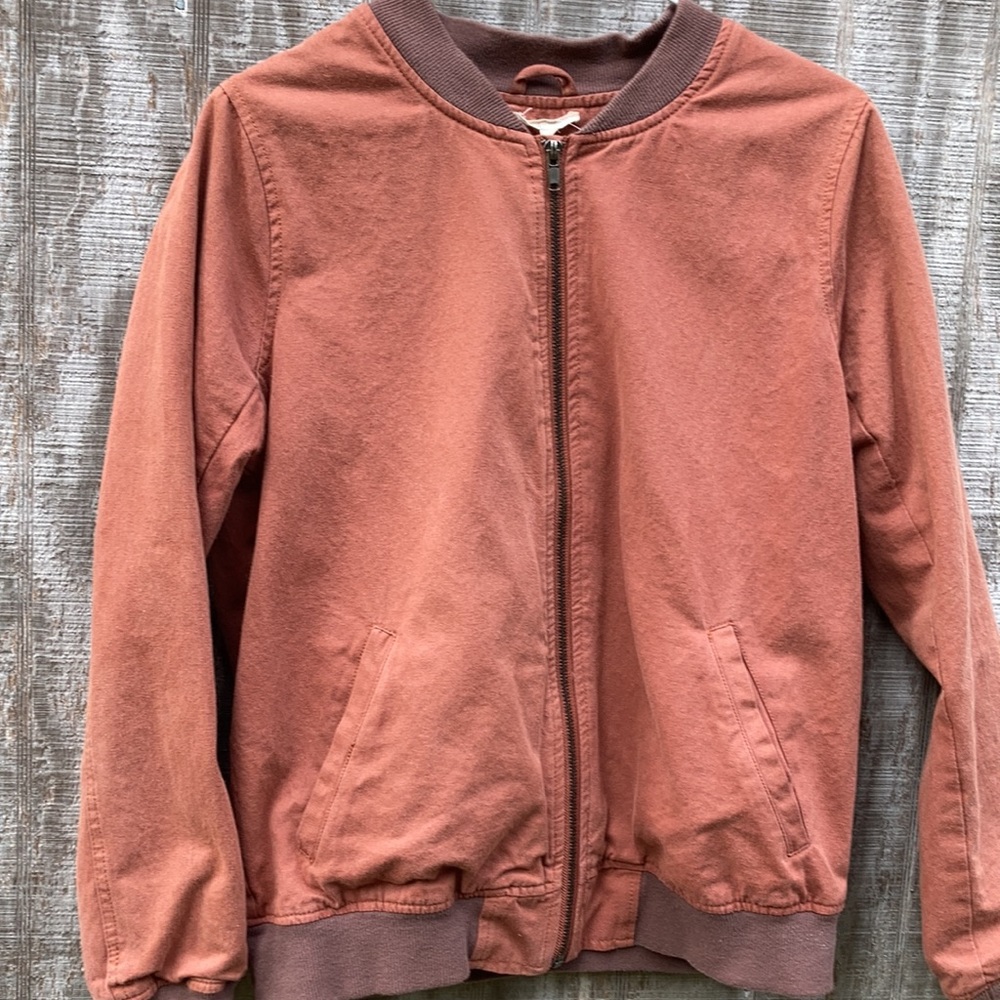 Mystree Bomber Jacket Rust 100% cotton size M